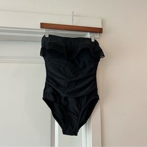 NWT Kona Sol High Coverage One Piece bikini swim suit with straps small